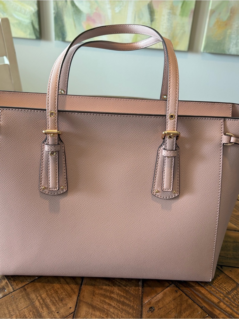 Michael Kors Blush Saffiano Leather Tote with Gold Accent - Picture 3 of 7